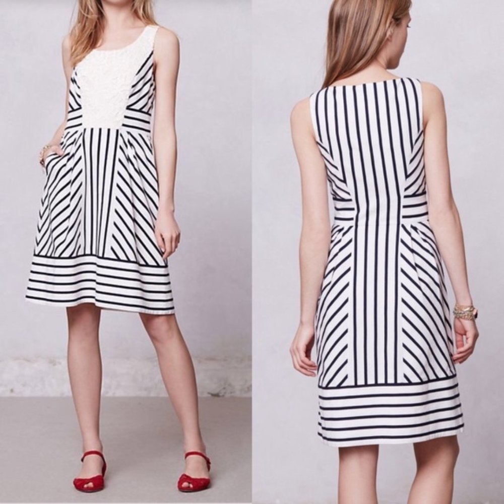 Anthropologie Maeve Chessia Striped Lace Dress - Picture 8 of 8